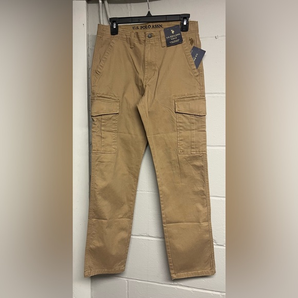 U..Polo Assn Cargo Pants. Slim Straight. Size 28x30. Khaki. - Picture 1 of 9